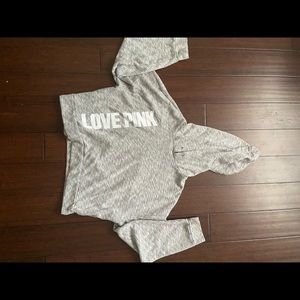 PINK VS grey hoodie size large